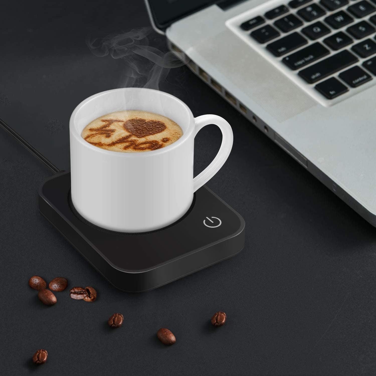 Coffee Warmer, Coffee Mug Warmer for Desk with Auto Shut Off, Coffee Cup Warmer for Coffee Milk Tea, Candle Wax Cup Warmer Heating Plate (Black-No Mug)