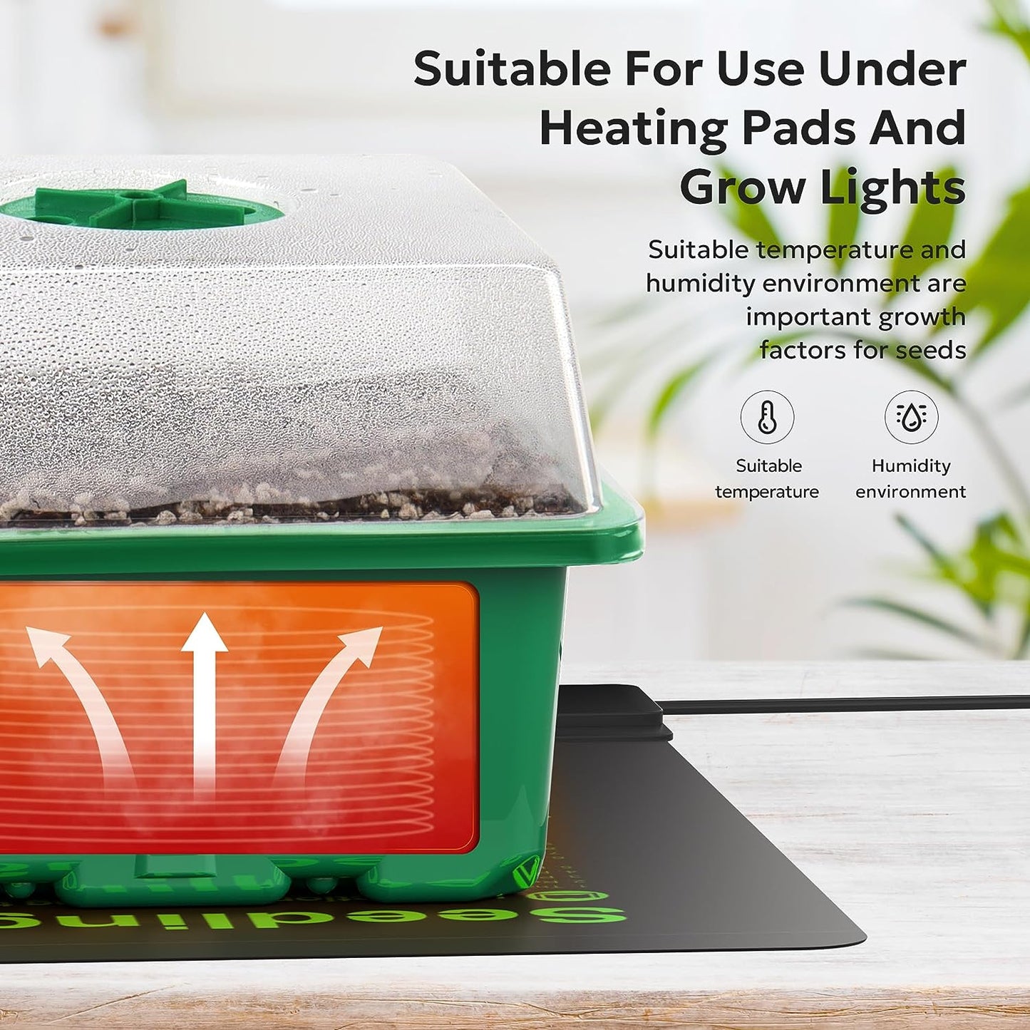 10 Packs Seed Starter with Humidity Dome (120 Cells Total Tray) Growing Starting Seed Starting Trays Plant Starter and Base Mini Greenhouse Germination Kit