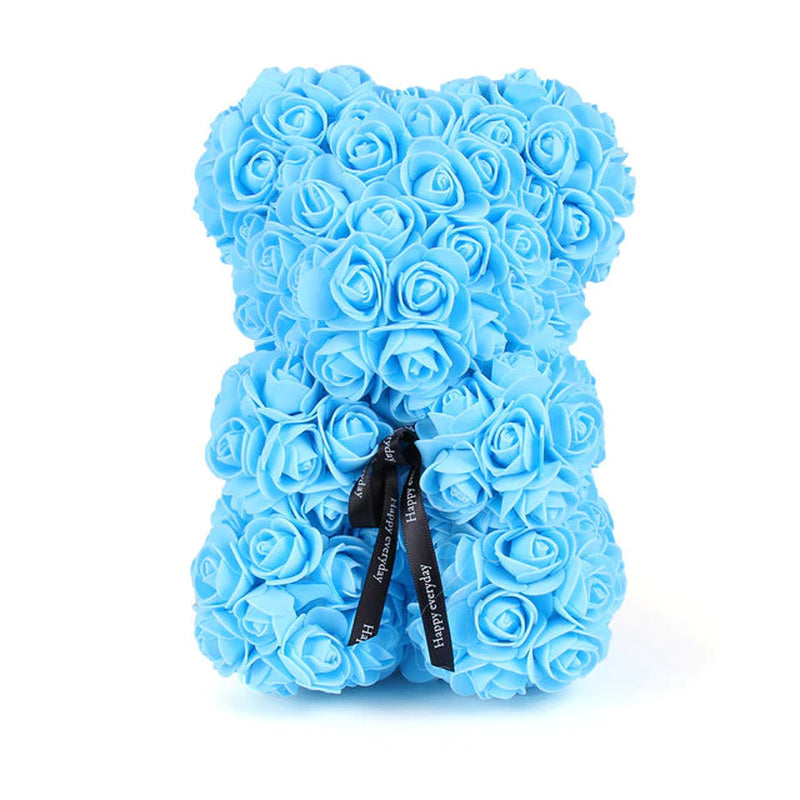 25Cm Roses Bear in Gift Box Red Roses Teddy Bear Soap Bear of Rose Foam for Christmas Days