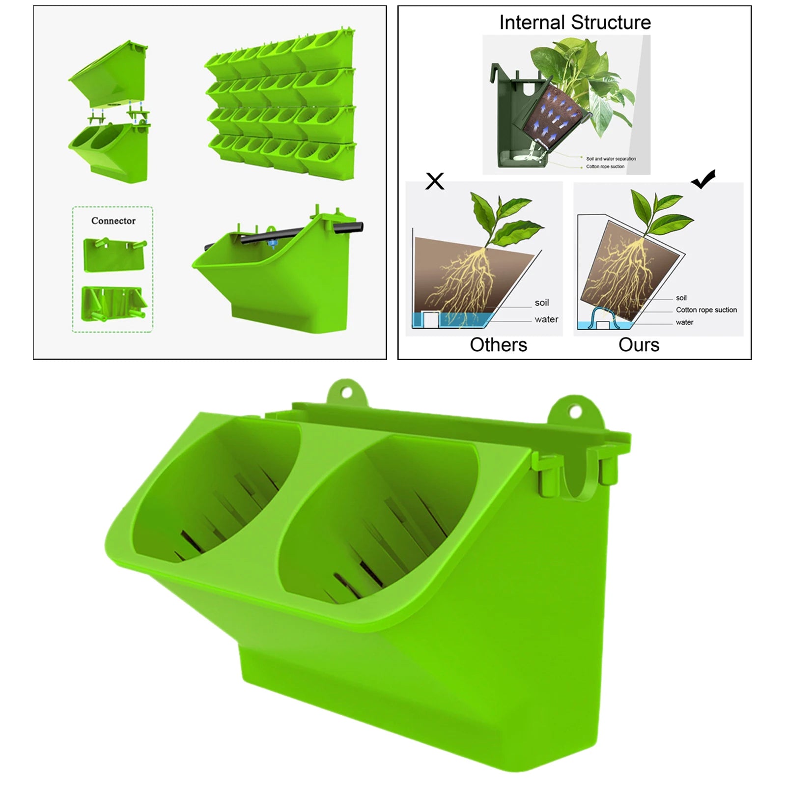 Wall Vertical Garden Hanging Design Flower Pot Outdoor Wall Planter Tower Jardin Wall Hanging Planter Vegetables Living Lettuce