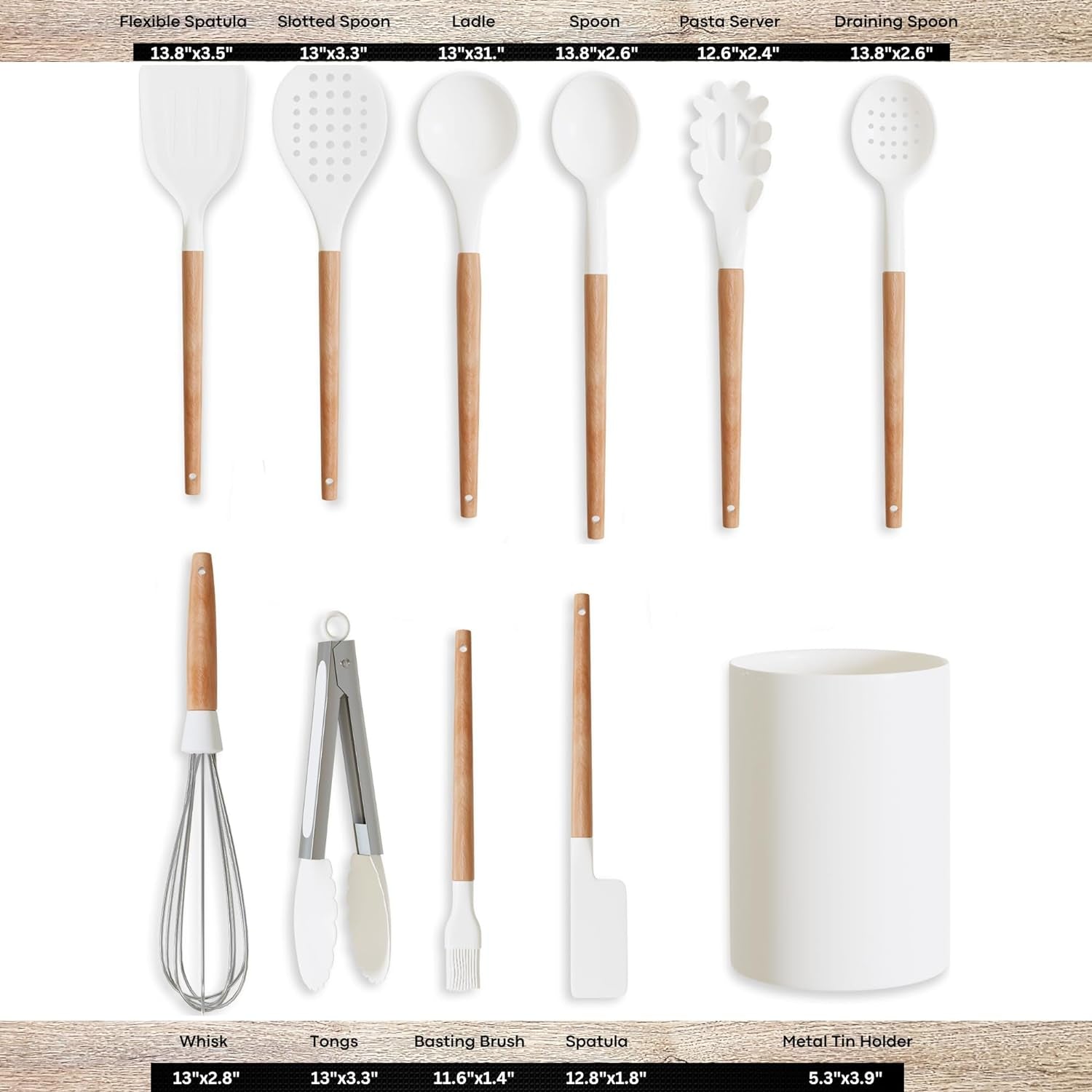 Silicone Cooking Utensils, Kitchen Utensils, Cooking Utensils Set - Silicone Spatula, Tongs, Ladle, Serving Spoons-Non-Stick, BPA Free Kitchen Utensils Set with Holder (Design 02)