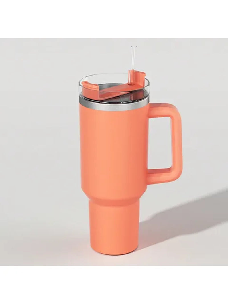 1200ML 304 Stainless Steel Insulated Water Bottle,Thermal Coffee Car Cup, Cold Hot Mugs Vacuum Flask with Handle Straw,For Sport