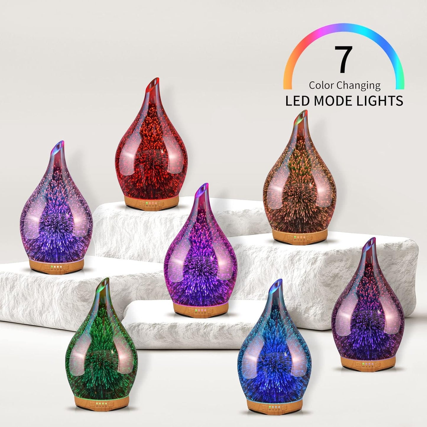 280ML Essential Oil Diffuser, Aroma Ultrasonic Humidifier with Remote Control, BPA Free, Auto Shut-Off, Timer Setting