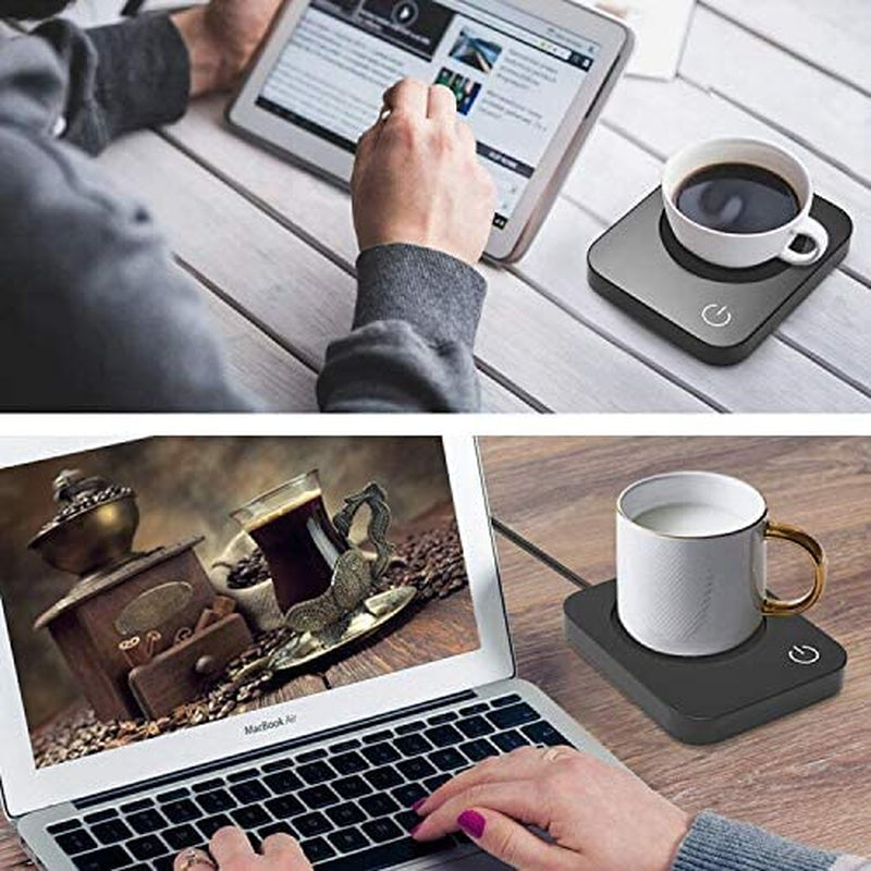 Coffee Warmer, Coffee Mug Warmer for Desk with Auto Shut Off, Coffee Cup Warmer for Coffee Milk Tea, Candle Wax Cup Warmer Heating Plate (Black-No Mug)