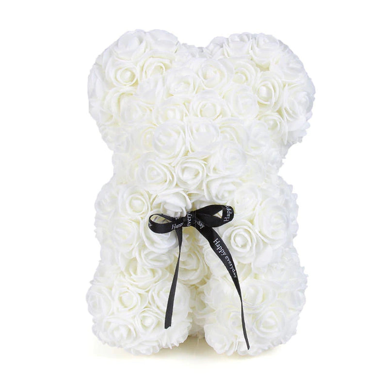 25Cm Roses Bear in Gift Box Red Roses Teddy Bear Soap Bear of Rose Foam for Christmas Days